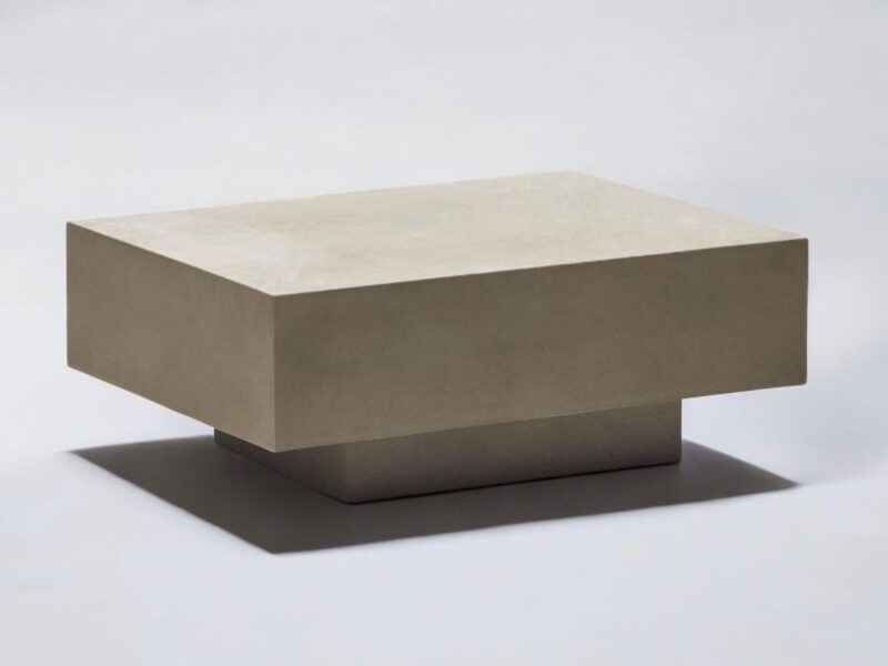 table basse 60x80cm beton cire rectangulaire